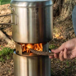 Solo Stove Pot 4000 Stainless Steel Camping Pot - 135 Ounces -BBQ Haven Shop POT4000 Camping Pot InUse