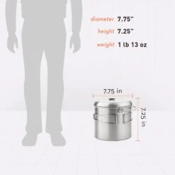Solo Stove Pot 4000 Stainless Steel Camping Pot - 135 Ounces -BBQ Haven Shop POT4000 Camping Pot Specs