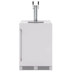 Zephyr Presrv 24-Inch 6 Cu. Ft. Reversible-Hinged Outdoor Rated Double Tap Kegerator With Locking Door