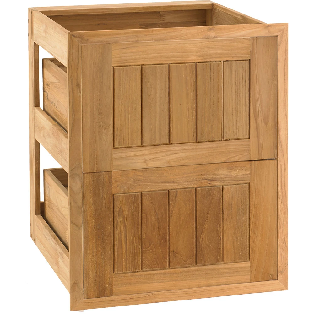 Pacific Teak Millworks Cottage Style 18-Inch Teak Wood Double Access Drawer 2 Pacific Teak Millworks Cottage Style 18-Inch Teak Wood Double Access Drawer - Image 2