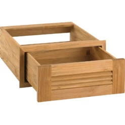 Pacific Teak Millworks Louvered Style 18-Inch Teak Wood Single Access Drawer