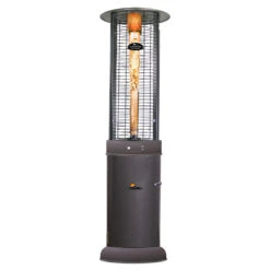 Paragon Outdoor Shine 32,000 BTU Propane Gas Flame Tower Portable Patio Heater - Silver Vein