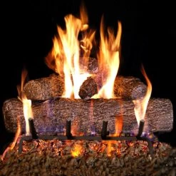 Peterson Real Fyre 24-Inch Live Oak Gas Log Set With Vented Natural Gas G4 Burner - Match Light