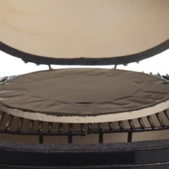 Primo 16-Inch Glazed Ceramic Baking Stone -BBQ Haven Shop Primo 16 Inch Glazed Ceramic Baking Stone 338 Front View In Grill