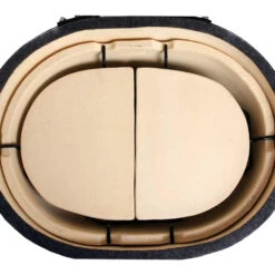 Primo Ceramic Heat Deflector Complete Kit For Primo Oval JR -BBQ Haven Shop Primo Ceramic Heat Deflector Complete Kit for Primo Oval JR 325 313 In Grill Top View