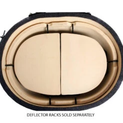 Primo Ceramic Heat Deflector Plates For Primo Oval JR -BBQ Haven Shop Primo Ceramic Heat Deflector Plates for Primo Oval JR 325 In Grill Top View