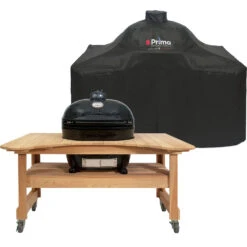 Primo Premium Grill Cover For Table-Mounted Primo Grills - Fits Primo Oval XL 400 And Oval LG 300 On Curved Cypress Kamado Table