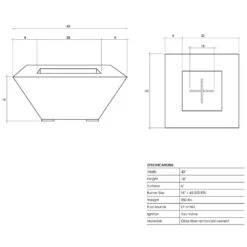 Prism Hardscapes Lombard 40-Inch 65,000 BTU Natural Gas Square Fire Pit Table - Coastal 10 Prism Hardscapes Lombard 40-Inch 65,000 BTU Natural Gas Square Fire Pit Table - Coastal -BBQ Haven Shop Prism Hardscapes Fire Pits Lombard PH 416 4NG 40 Inch 65 000 BTU Natural Gas Square Fire Pit Table Pewter Specs 1