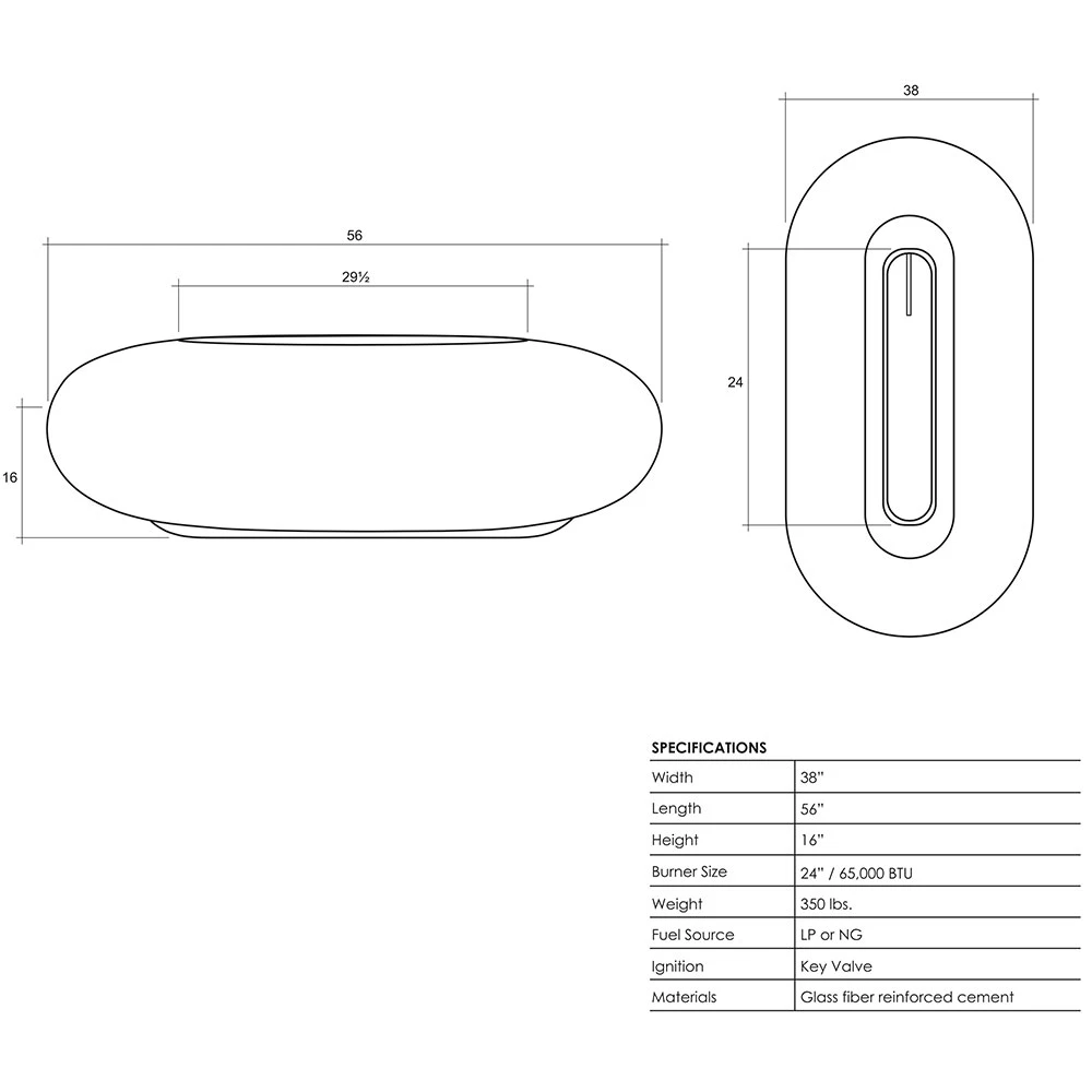 Prism Hardscapes Pebble 56-Inch 65,000 BTU Propane Gas Fire Pit Bowl - Natural 2 Prism Hardscapes Pebble 56-Inch 65,000 BTU Propane Gas Fire Pit Bowl - Natural - Image 2
