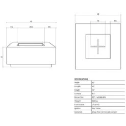 Prism Hardscapes Tavola 42 42-Inch 65,000 BTU Propane Gas Square Fire Pit Table - Pewter 12 Prism Hardscapes Tavola 42 42-Inch 65,000 BTU Propane Gas Square Fire Pit Table - Pewter -BBQ Haven Shop Prism Hardscapes Fire Pits Tavola 42 PH 427 4NG 42 Inch 65 000 BTU Natural Gas Square Fire Pit Table Pewter Spec 1