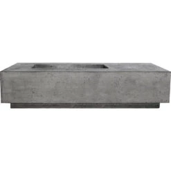 Prism Hardscapes Tavola 5 80-Inch 65,000 BTU Natural Gas Rectangular Fire Pit Table - Pewter