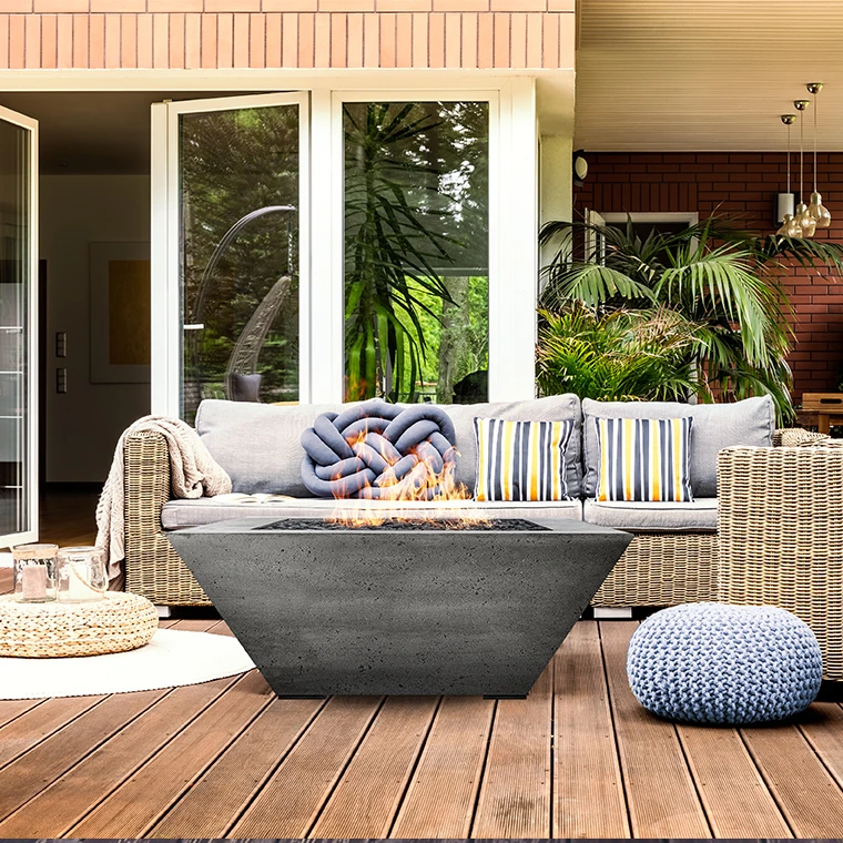 Prism Hardscapes Lombard 40-Inch 65,000 BTU Natural Gas Square Fire Pit Table - Coastal 2 Prism Hardscapes Lombard 40-Inch 65,000 BTU Natural Gas Square Fire Pit Table - Coastal - Image 2