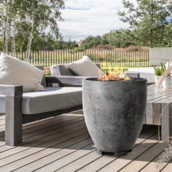 Prism Hardscapes Pentola 1 24-Inch Round 65,000 BTU Natural Gas Fire Pit Bowl - Cafe -BBQ Haven Shop Prism Hardscapes Pentola 1 24 Inch Gas Fire Pit Bowl Lifestyle PH 413 4NG