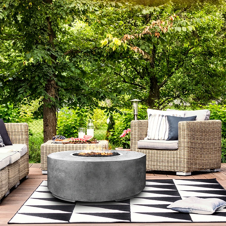 Prism Hardscapes Rotondo 48-Inch Round 65,000 BTU Propane Gas Fire Pit Table - Coastal 2 Prism Hardscapes Rotondo 48-Inch Round 65,000 BTU Propane Gas Fire Pit Table - Coastal - Image 2