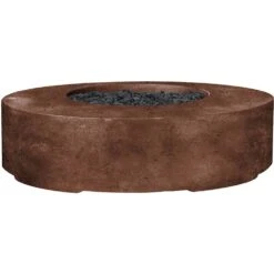 Prism Hardscapes Rotondo 80-Inch Round 125,000 BTU Natural Gas Match Lit Fire Pit Table - Cafe