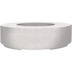 Prism Hardscapes Rotondo 80-Inch Round 125,000 BTU Propane Gas Fire Pit Table With Electronic Ignition - Ultra White