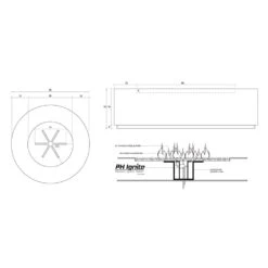Prism Hardscapes Rotondo 80-Inch Round 125,000 BTU Propane Gas Fire Pit Table With Electronic Ignition - Ultra White -BBQ Haven Shop Rotondo 80 PH Ignite diagram 01 scaled 1