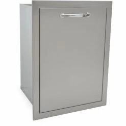 Sole Gourmet 20-Inch Stainless Steel Deluxe Raised Frame Roll-Out Trash Bin