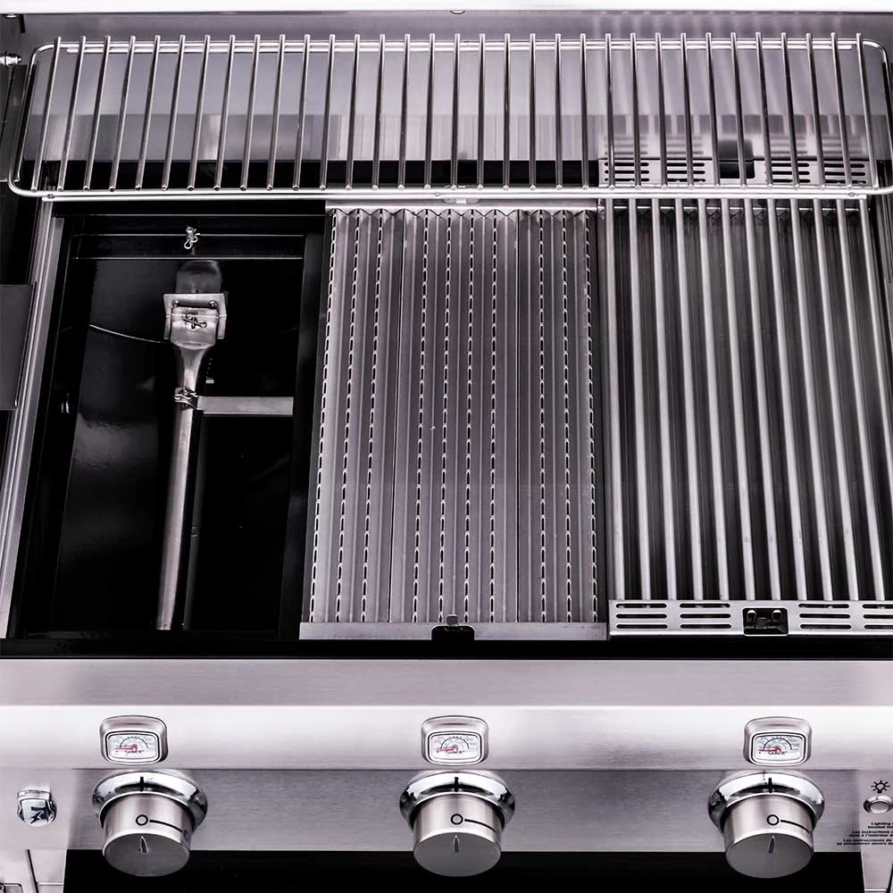 Saber Grills Cast Stainless 500 32-Inch 3-Burner Freestanding Infrared Propane Gas Grill With Single Ring Side Burner 3 Saber Grills Cast Stainless 500 32-Inch 3-Burner Freestanding Infrared Propane Gas Grill With Single Ring Side Burner - Image 3