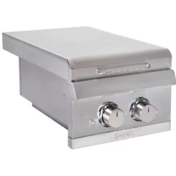 Saber Grills Elite SSE 18,000 BTU Built-In Natural Gas Double Side Burner With LED Lighting & Stainless Steel Lid