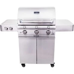 Saber Grills Stainless 500 32-Inch 3-Burner Freestanding Infrared Propane Gas Grill With Dual Ring Side Burner