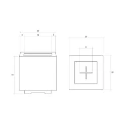 Prism Hardscapes Scatola 20-Inch Square 65,000 BTU Natural Gas Fire Pit Bowl - Pewter -BBQ Haven Shop Scatola diagram scaled 1