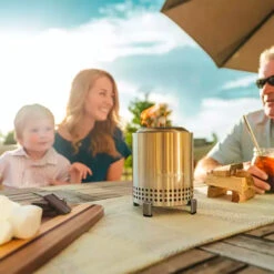 Solo Stove Mesa 5-Inch Round Stainless Steel Wood Burning Tabletop Fire Pit - Deep Olive 13 Solo Stove Mesa 5-Inch Round Stainless Steel Wood Burning Tabletop Fire Pit - Deep Olive -BBQ Haven Shop Solo Stove Mesa 5 Inch Round Stainless Steel Wood Burning Tabletop Fire Pit Lifestyle Beach