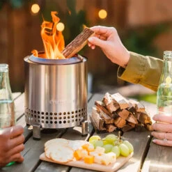 Solo Stove Mesa XL 7-Inch Round Stainless Steel Wood Burning Tabletop Fire Pit - Bone -BBQ Haven Shop Solo Stove Mesa XL 7 Inch Round Stainless Steel Wood Burning Tabletop Fire Pit Stainless Steel Lifestyle