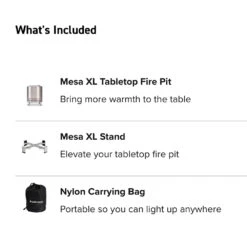 Solo Stove Mesa XL 7-Inch Round Stainless Steel Wood Burning Tabletop Fire Pit - Bone -BBQ Haven Shop Solo Stove Mesa XL 7 Inch Round Stainless Steel Wood Burning Tabletop Fire Pit Whats Included