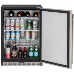Summerset Grills 24-Inch 5.3 Cu. Ft. Capacity Outdoor Rated Refrigerator With Locking Door & Towel Bar Handle - Right Hinge