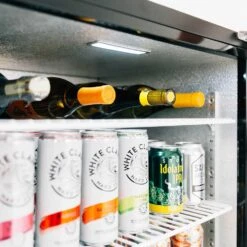 Summerset Grills 24-Inch 5.3 Cu. Ft. Capacity Outdoor Rated Refrigerator With Locking Door & Towel Bar Handle - Right Hinge -BBQ Haven Shop Summerset Grills SSRFR 24S 24 Inch 5 3 Cu Ft Capacity Stainless Steel Outdoor Rated Refrigerator with Locking Door Towel Bar Handle Right Hinge Top Shelf Detail