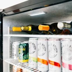 Summerset Grills 24-Inch 5.3 Cu. Ft. Capacity Outdoor Rated Refrigerator With Locking Door & Towel Bar Handle - Left Hinge -BBQ Haven Shop Summerset Grills SSRFR 24SR 24 Inch 5 3 Cu Ft Capacity Stainless Steel Outdoor Rated Refrigerator with Locking Door Towel Bar Handle Left Hinge Top Shelf Detail