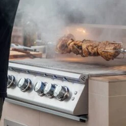 Summerset Grills Sizzler Pro 32-Inch 4-Burner Built-In Natural Gas Grill With Rear Infrared Burner -BBQ Haven Shop Summerset Grills Sizzler Pro Gas Grill with Rear Infrared Burner Lifestyle Smoke