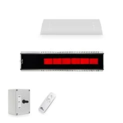 SunStar 48-Inch 35,000 BTU Marine Grade Stainless Steel Natural Gas Infrared Patio Heater With Switch, Remote, Heat Shield And Fixed Mounting Kit