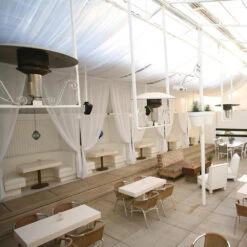 Sunglo 50,000 BTU Natural Gas Hanging 24-Volt Patio Heater With Standing Pilot -BBQ Haven Shop Sunglo 50000 BTU Natural Gas Hanging 24 Volt Patio Heater with Standing Pilot A244MANV Lifestyle