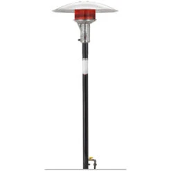 Sunglo 50,000 BTU Natural Gas Permanent Post-Mount 24-Volt Patio Heater With Standing Pilot - Black