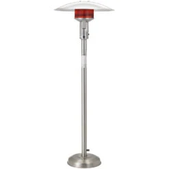 Sunglo 50,000 BTU Natural Gas Portable Post-Mount Patio Heater - Stainless Steel