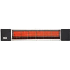 Sunpak TSH 48-Inch 34,000 BTU Natural Gas Two-Stage Infrared Patio Heater With Remote - Powder Coated Black -BBQ Haven Shop Sunpak TSH 48 Inch 34000 BTU Natural Gas Two Stage Infrared Commercial Patio Heater with Remote Powder Coated Black S34 B TSH NAT Front View