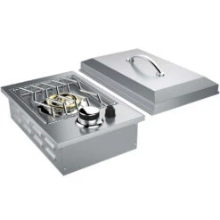 Sunstone Grill 15,000 BTU Drop-In Natural Gas Single Side Burner With Removable Lid