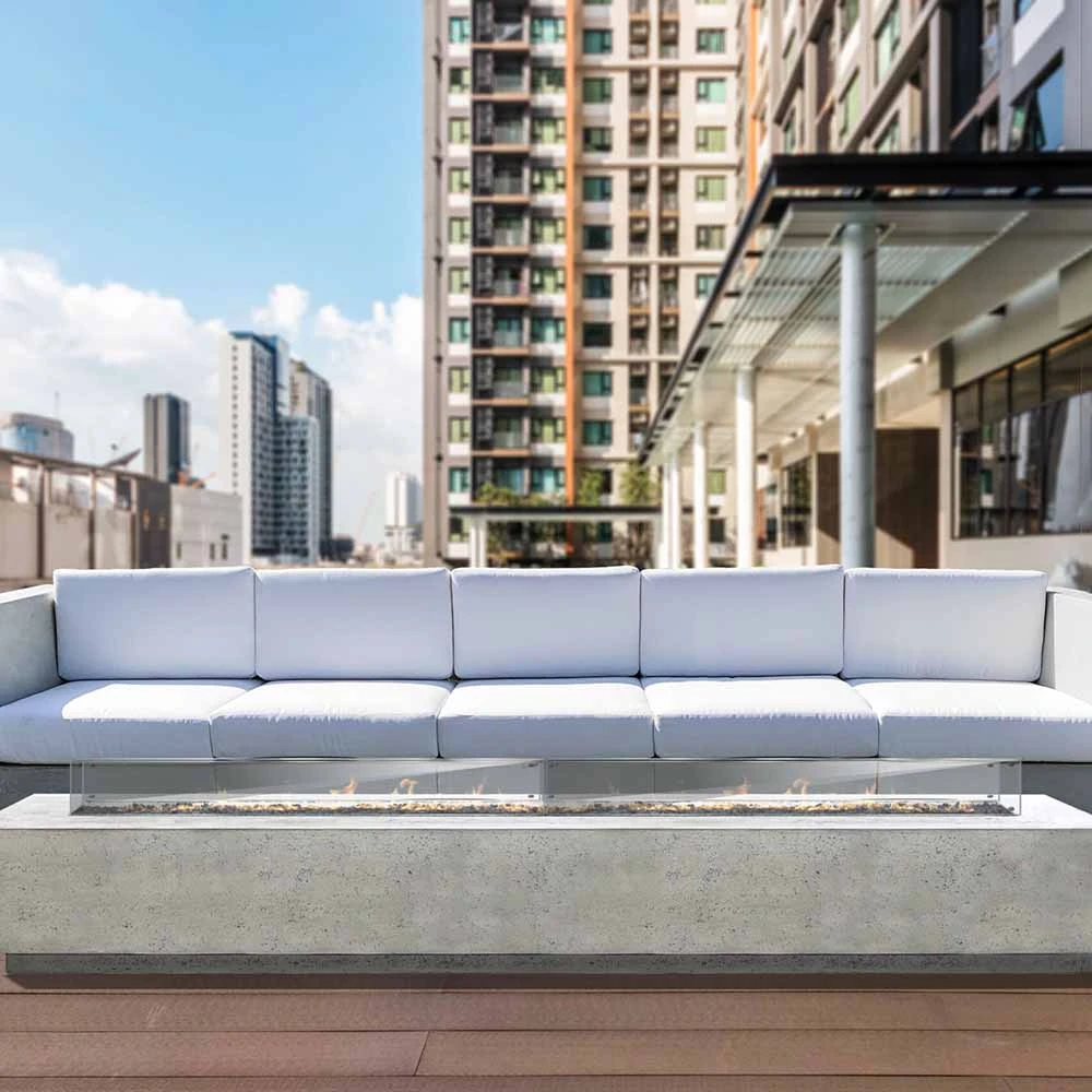 Prism Hardscapes Tavola 110 110-Inch 65,000 BTU Natural Gas Rectangular Fire Pit Table - Ebony 2 Prism Hardscapes Tavola 110 110-Inch 65,000 BTU Natural Gas Rectangular Fire Pit Table - Ebony - Image 2