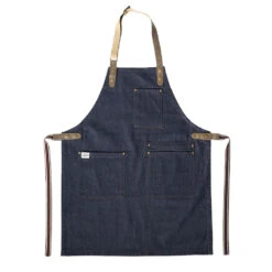 The Apres Supply Co. The Denim BBQ Apron - Recycled Cotton Denim With Leather Trim
