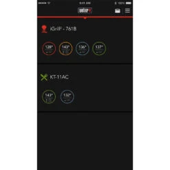Weber Grills IGrill 3 Wireless Bluetooth Smart Connection Grill Thermometer With 2 Pro-Meat Probes For Genesis II Gas Grills -BBQ Haven Shop Weber 7203 iGrill 2 bluetooth thermometer App Temp Detail probe 1