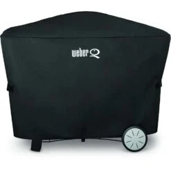 Weber Grills Premium Grill Cover For Q 2000 & 3000 Series Gas Grills On Patio Cart