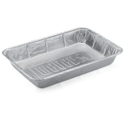 Weber Grills 13-Inch X 9-Inch Large Aluminum Drip Pan Liners - 10 Pack -BBQ Haven Shop Weber Grills 13 Inch x 9 Inch Large Aluminum Drip Pan Liners 10 Pack 6416 Side View