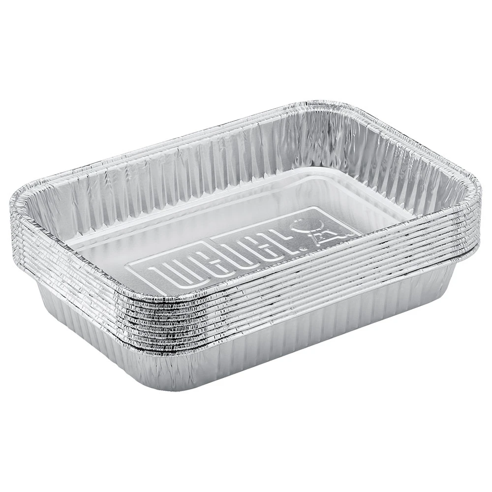 Weber Grills 8-Inch X 6-Inch Small Aluminum Drip Pan Liners For Spirit, Genesis, Genesis II/LX 200 And 300, And Q Gas Grills - 10 Pack 2 Weber Grills 8-Inch X 6-Inch Small Aluminum Drip Pan Liners For Spirit, Genesis, Genesis II/LX 200 And 300, And Q Gas Grills - 10 Pack - Image 2