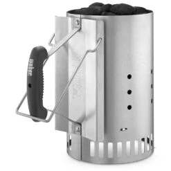 Weber Grills RapidFire Aluminized Steel Charcoal Chimney -BBQ Haven Shop Weber Grills RapidFire Aluminized Steel Charcoal Chimney 7416 Side View