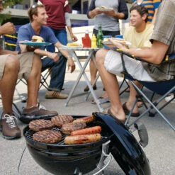 Weber Grills Smokey Joe Premium 14-Inch Portable Charcoal Grill - Slate Blue -BBQ Haven Shop Weber Grills Smokey Joe Premium 14 Inch Portable Charcoal Grill Black 40020 Lifestyle