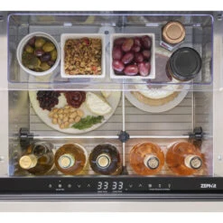 Zephyr Presrv 24-Inch 5.1 Cu. Ft. Outdoor Rated Dual Drawer Compact Stainless Steel Refrigerator -BBQ Haven Shop Zephyr Presrv 24 Inch 5 1 Cu Ft Outdoor Rated Dual Drawer Compact Stainless Steel Refrigerator PRRD24C2AS OD Food