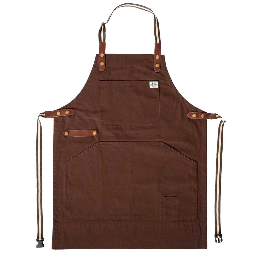 The Apres Supply Co. The Pizza Master BBQ Apron - Waxed Recycled Cotton With Leather Trim 1 The Apres Supply Co. The Pizza Master BBQ Apron - Waxed Recycled Cotton With Leather Trim