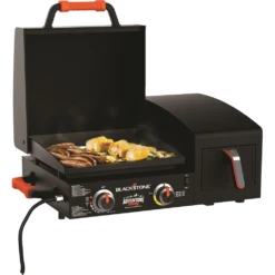 Blackstone Griddle Adventure 17-Inch 2-Burner Tabletop Propane Gas Commercial Style Flat Top Grill With Air Fryer